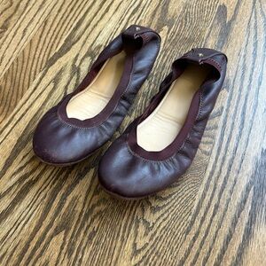Yosi Samra Purple Leather Ballet Flats